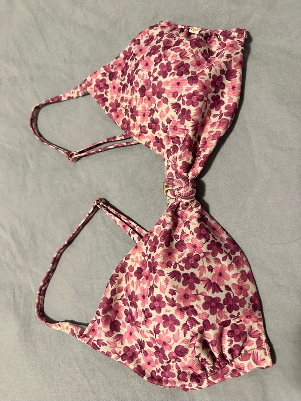 Pink Floral Bikini Top